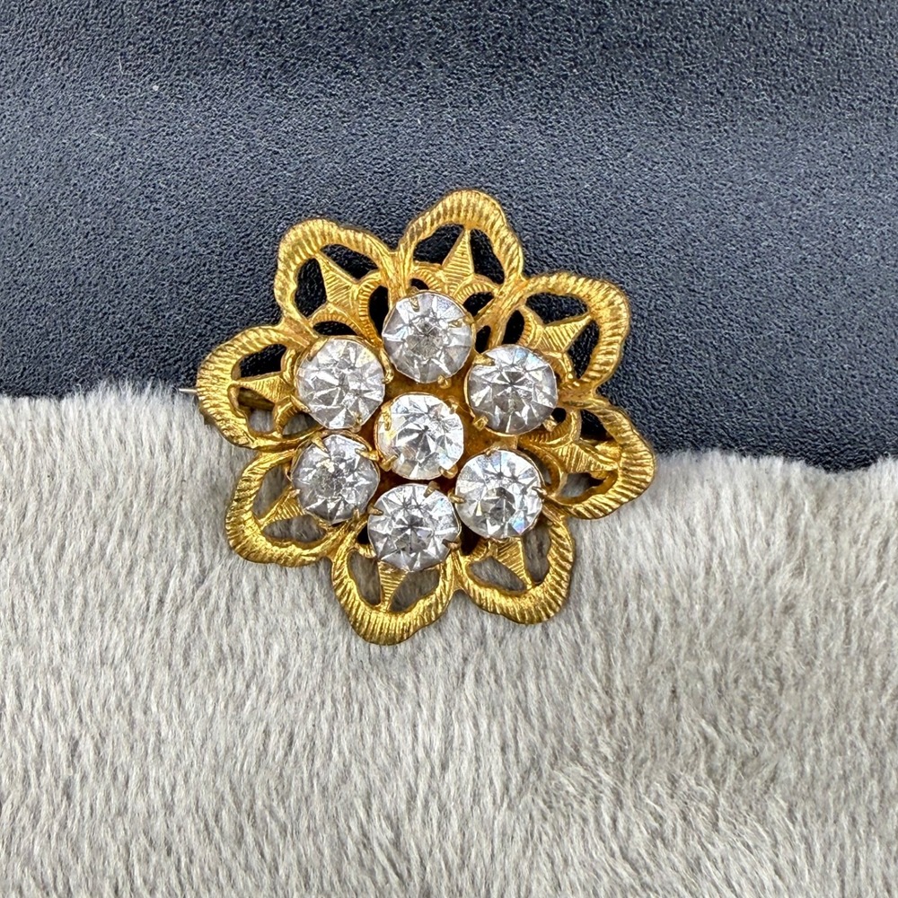 Vintage Victorian Rhinestone Brooch‎ Paste Stones